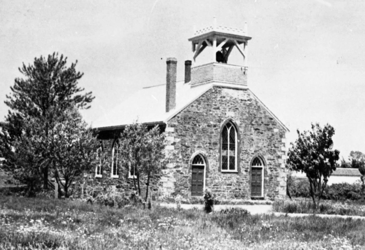 The rebuilt St. Paul's Church on Grand Manan, shortly after it was burned to the ground in a case of arson. Provincial Archives of New Brunswick P8\212