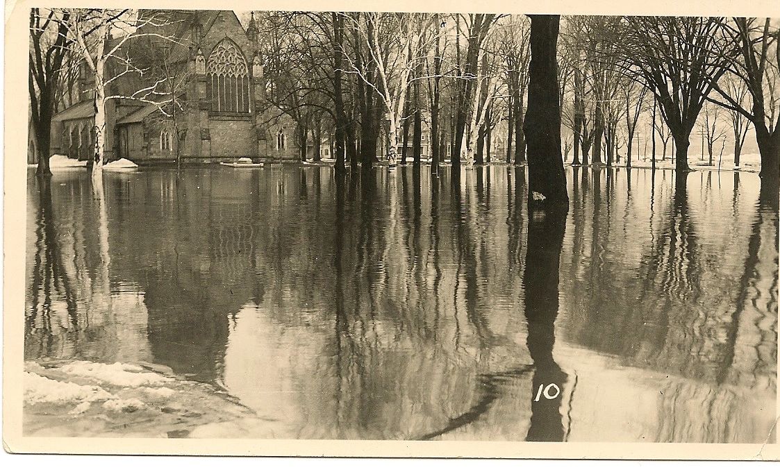 Christ Church Cathedral in Fredericton, surrounded by water (Barry Murray's private photo collection)